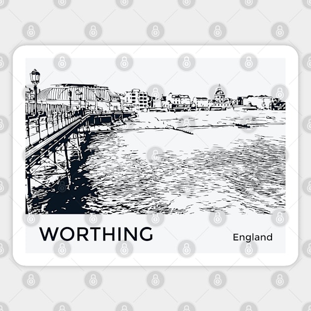 Worthing England Magnet by Lakeric